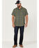 Brothers & Sons Men's Plaid Casual Woven Short Sleeve Button-Down Western Shirt , Olive, hi-res