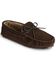 Minnetonka Men's Casey Slipper Moccasins - Moc Toe, Chocolate, hi-res