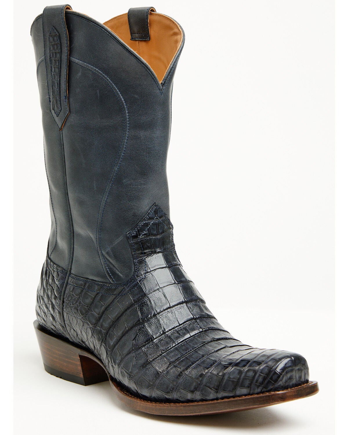 Image #1 - Cody James Black 1978&reg; Men's The Mason Exotic Caiman Western Boots - Square Toe, Navy, hi-res