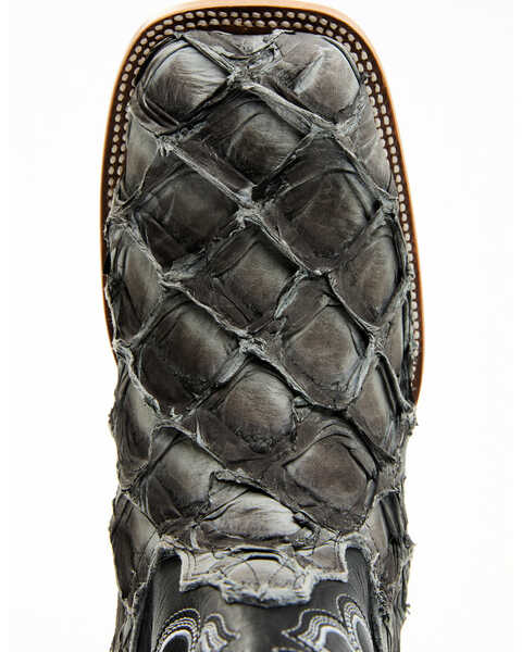Cody James Men's Exotic Pirarucu Western Boots - Broad Square Toe , Black, hi-res