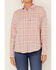 Levi's Women's Plaid Print Long Sleeve Button Down Western Flannel Shirt , Light Purple, hi-res