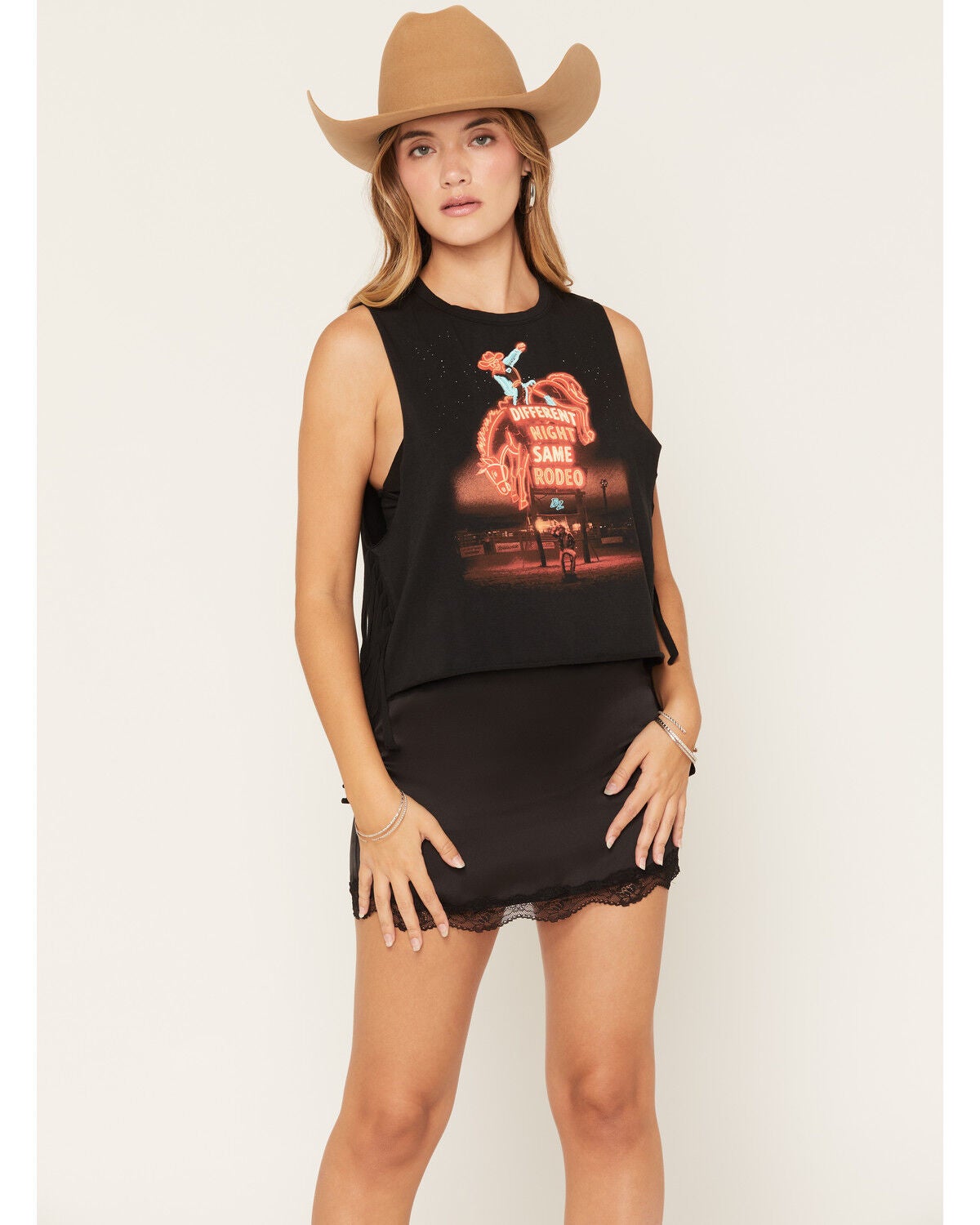 Bailey Zimmerman Women's Fringe Tee Tank, Black, hi-res