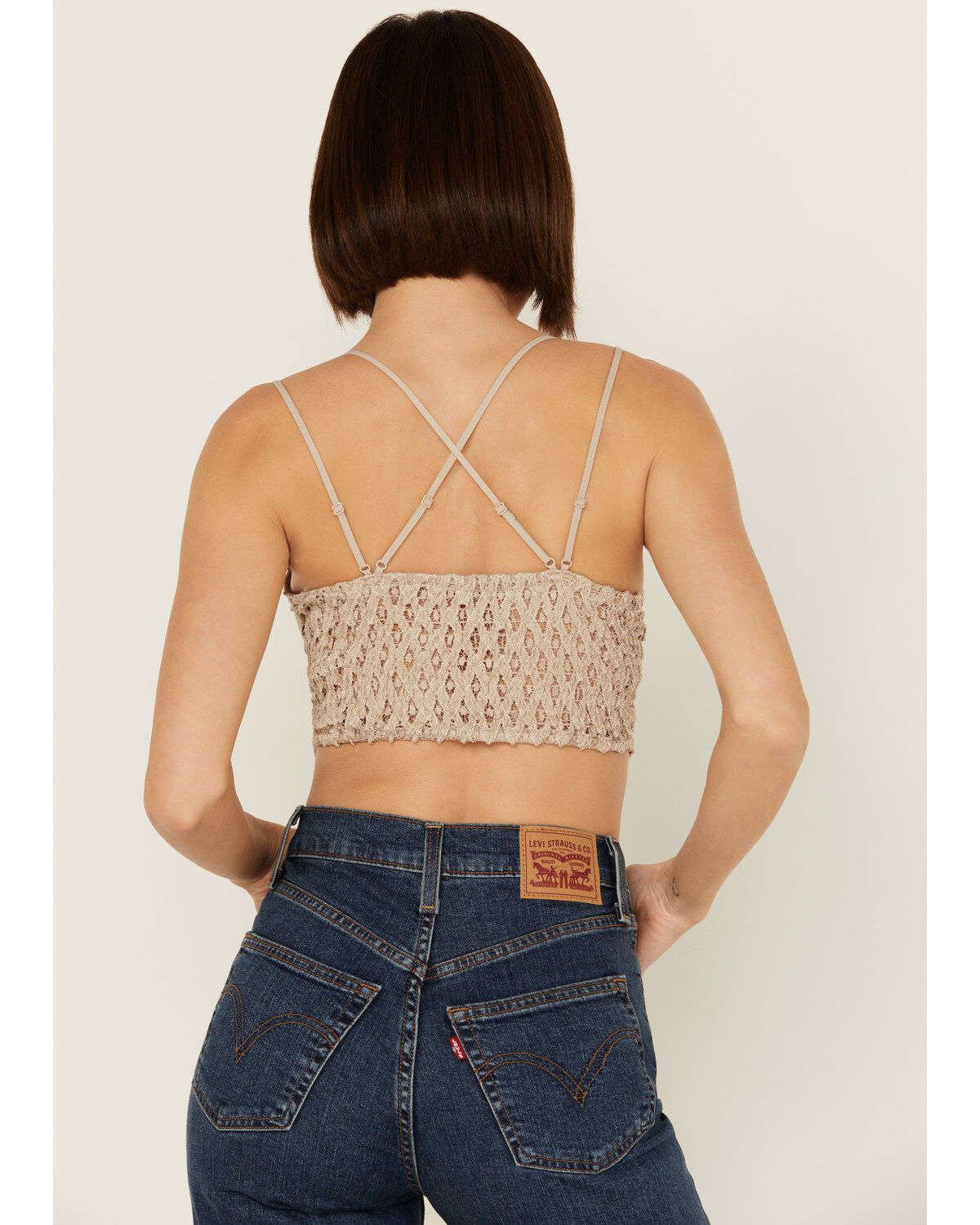 Image #4 - Wishlist Women's Strappy Lace Applique Scallop Lace Bralette, Beige, hi-res