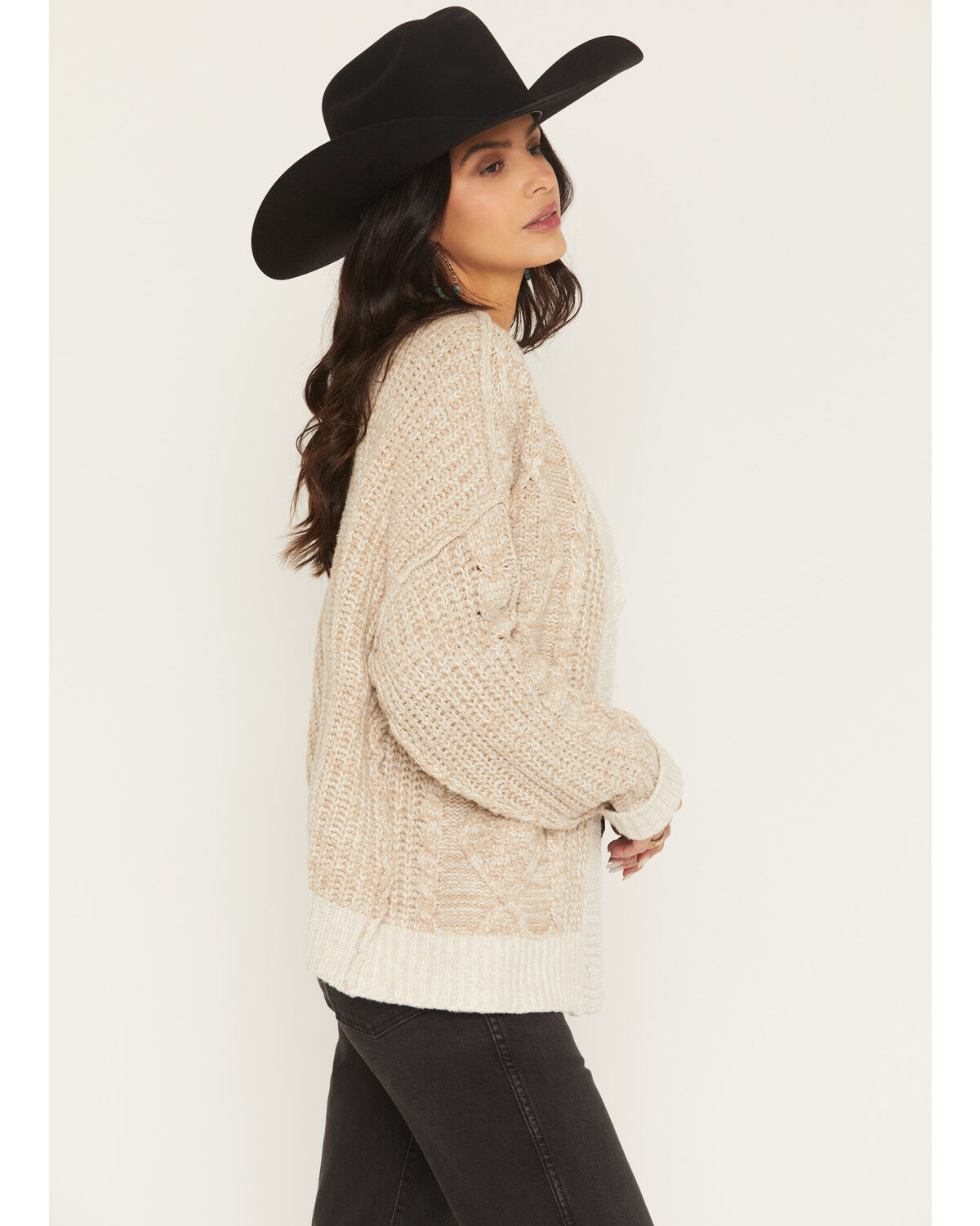 Image #2 - Originality Women's Grandpa Cardigan, Taupe, hi-res