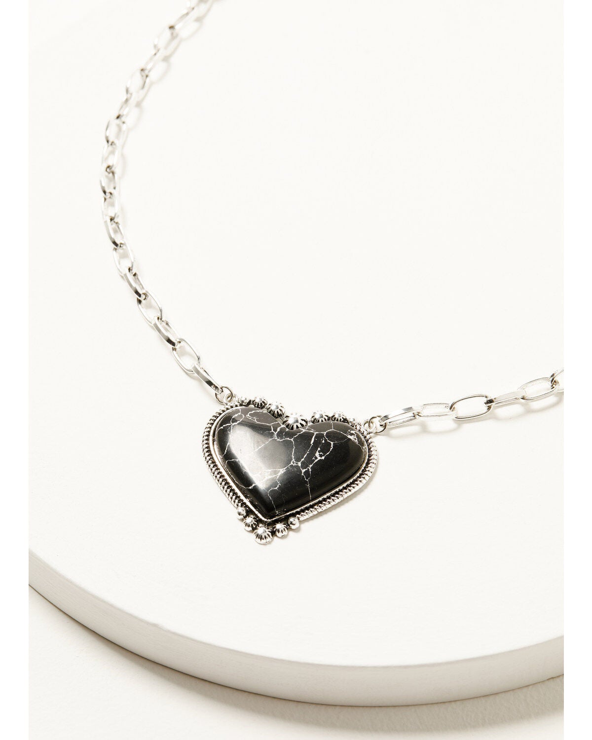 Shyanne Women's Boho Heart Pendant Necklace, Black, hi-res
