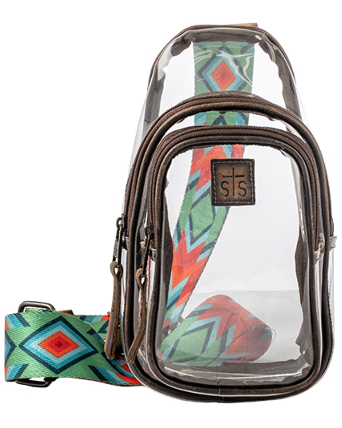Image #1 - STS Ranchwear Women's Sojourner Clear Stadium Sling Bag, Brown, hi-res