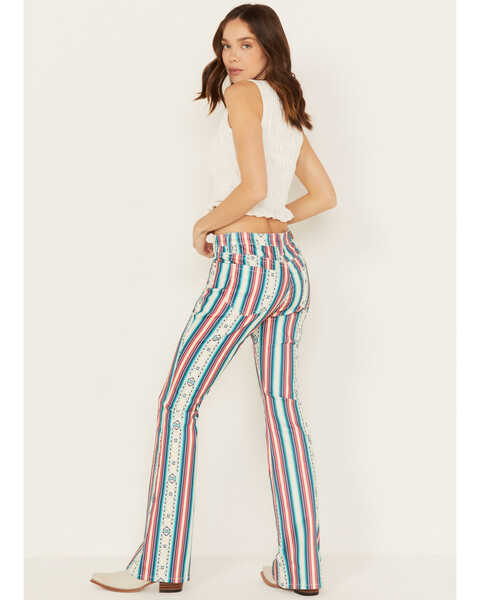 Image #3 - Hooey by Rock & Roll Denim Women's High Rise Striped Flare Jeans, Multi, hi-res