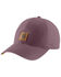 Carhartt Women's Solid Canvas Leather Patch Solid Back Ball Cap , Black, hi-res