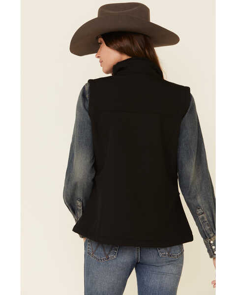 Image #3 - Roper Women's Black Softshell Bonded Fleece Lined Vest, , hi-res
