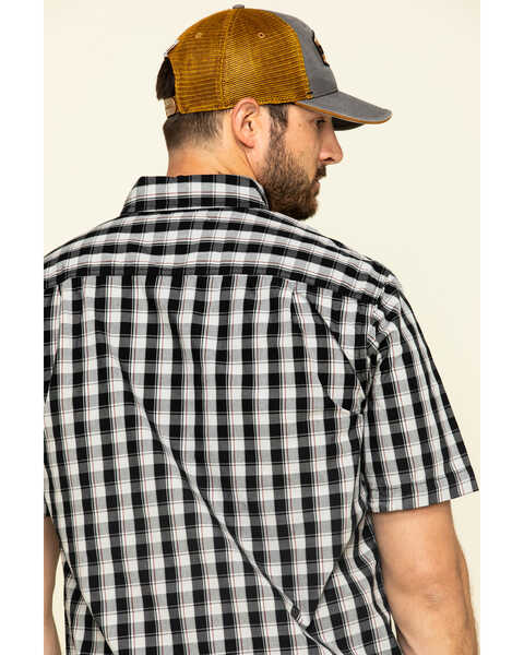 Image #5 - Carhartt Men's Black Essential Plaid Button Down Short Sleeve Work Shirt , , hi-res