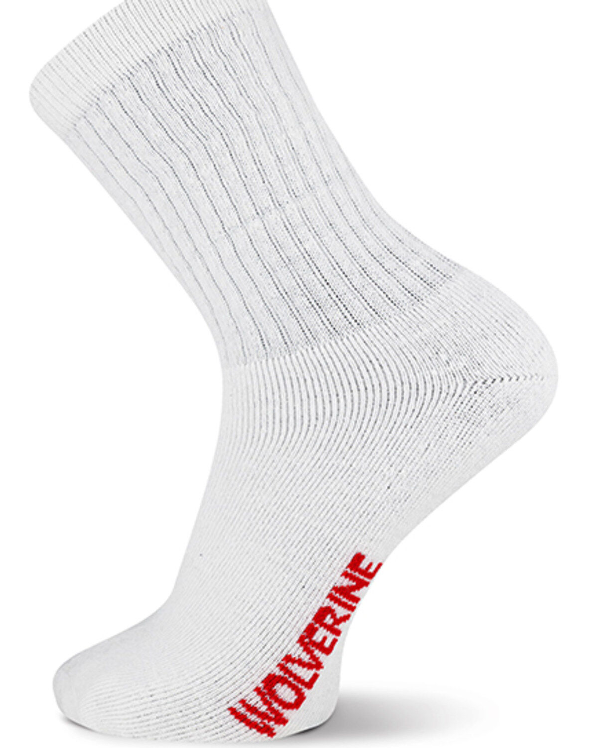 Image #1 - Wolverine Men's Solid Crew Socks - 4 Pack, White, hi-res