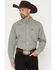 Image #1 - Ariat Men's Tristan Geo Print Long Sleeve Button-Down Western Shirt - Tall, Grey, hi-res