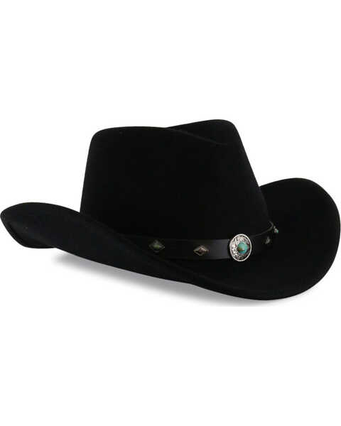 Cody James Men's Santa Ana Felt Western Fashion Hat, Black, hi-res