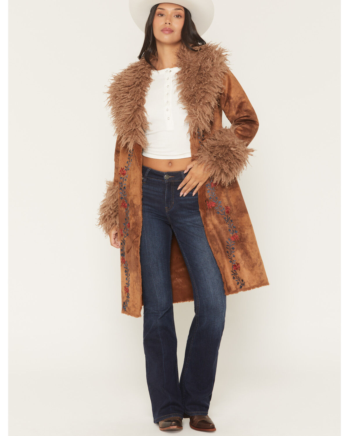 Image #1 - Tasha Polizzi Women's Arlie Faux Suede Jacket, Brown, hi-res