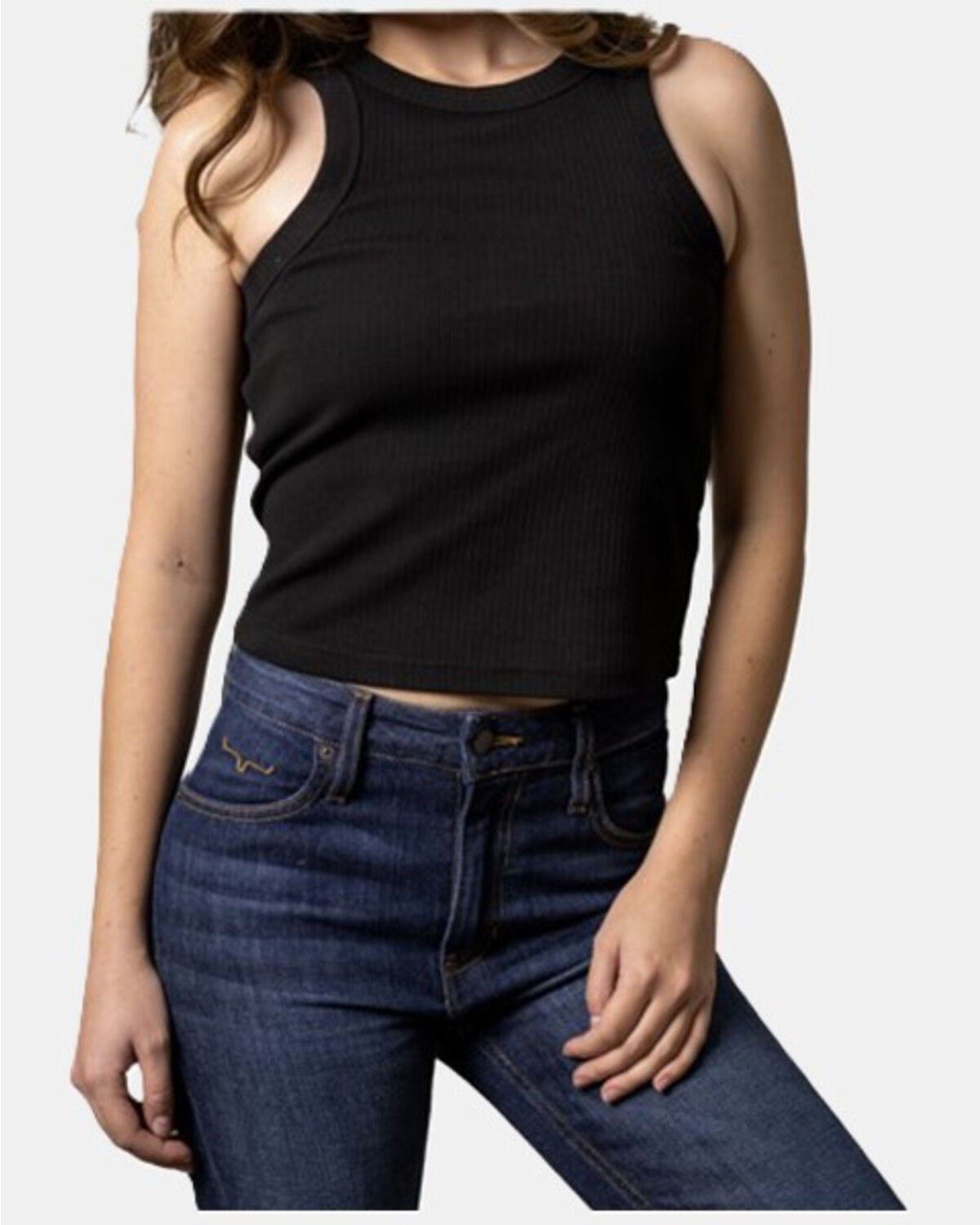 Kimes Ranch Women's Regan Solid Rib Knit Tank Top, Black, hi-res