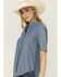 Image #2 - Cruel Girl Women's Short Sleeve Snap Western Shirt, Indigo, hi-res