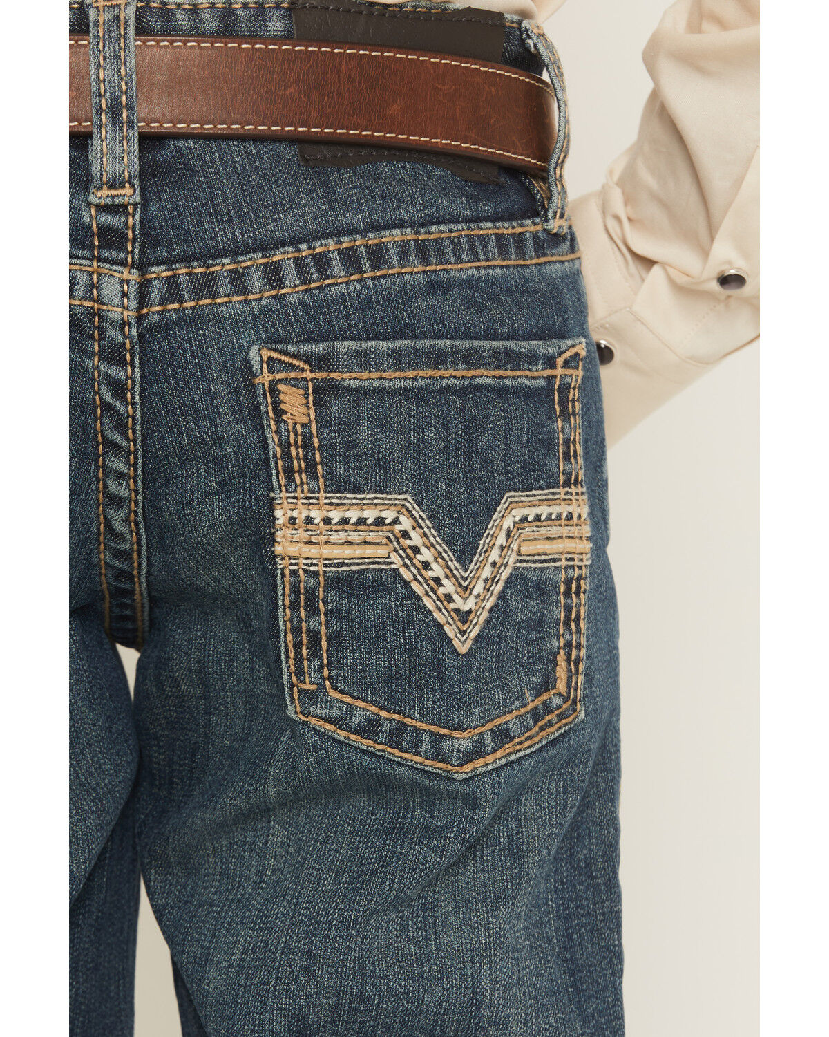 Image #4 - Rock & Roll Denim Boys' Medium Wash Bootcut Stretch Denim Jeans, Medium Wash, hi-res