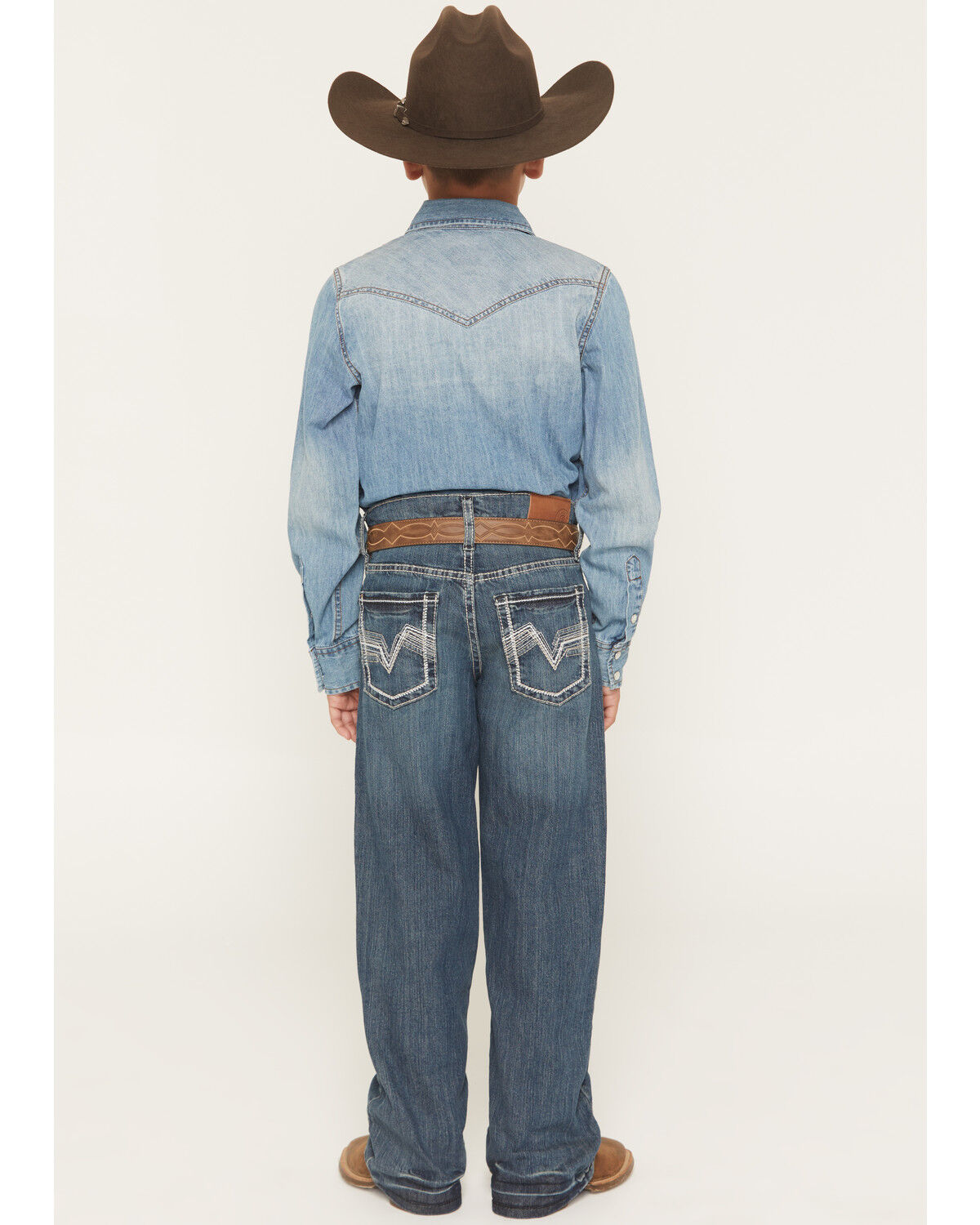 Image #3 - Cody James Little Boys' Grullo Medium Wash Relaxed Bootcut Comfort Stretch Denim Jeans, Medium Wash, hi-res