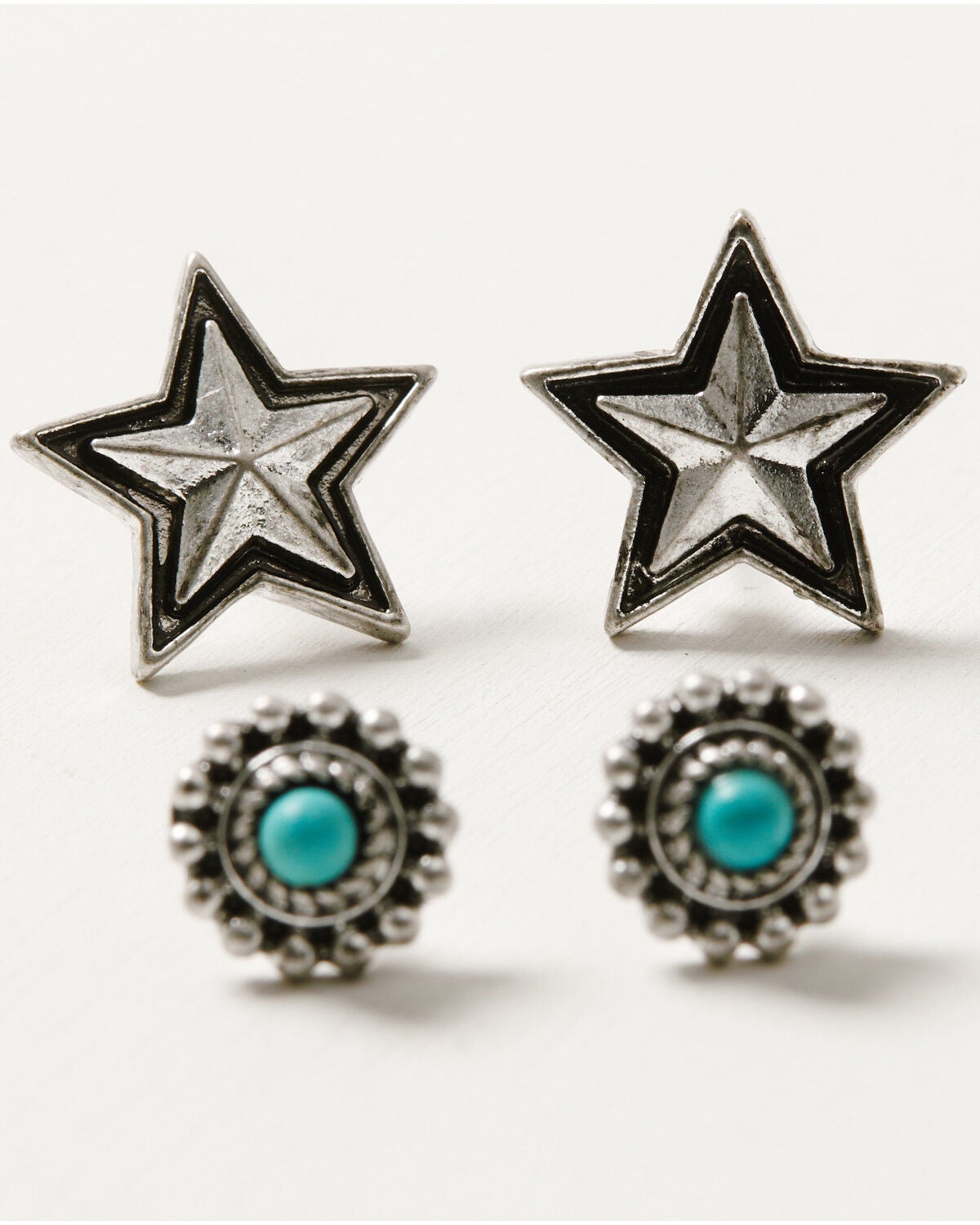 Image #3 - Cowgirl Confetti Women's Beauty Blooms Earring Set - 3 Piece, Turquoise, hi-res