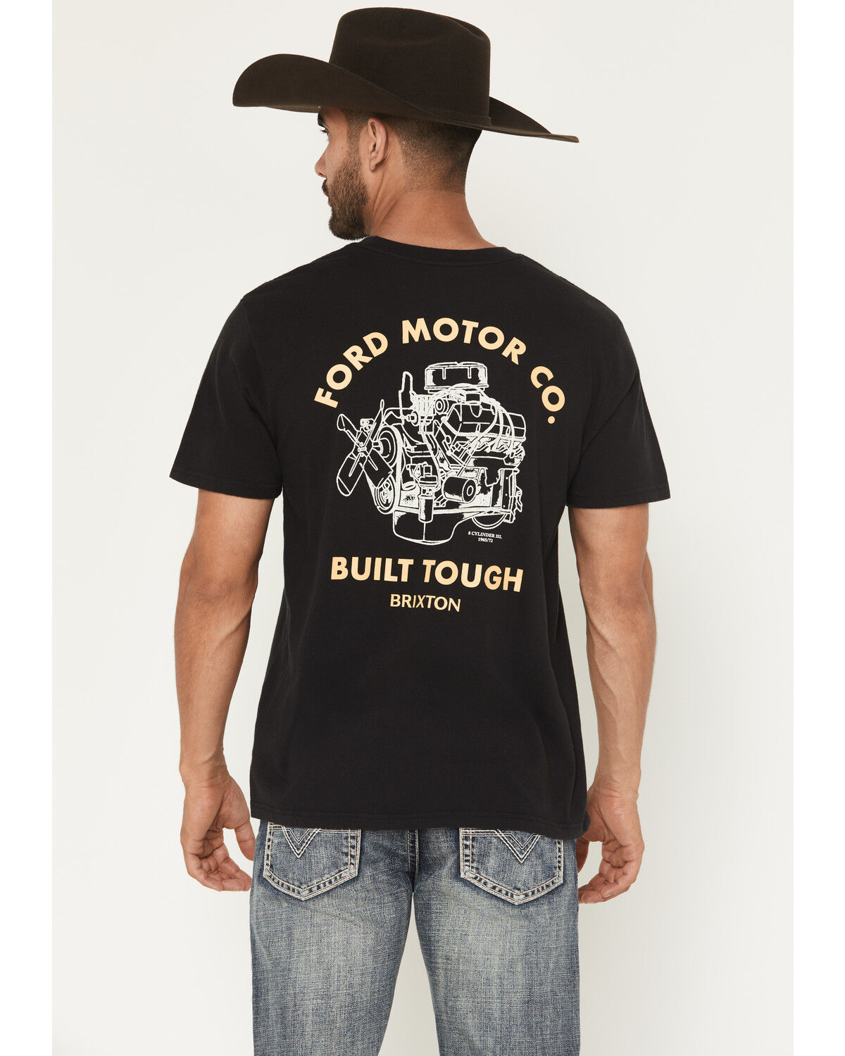 Image #1 - Brixton X Ford Men's Built Tough Short Sleeve Graphic T-Shirt, Black, hi-res