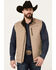 Image #1 - Cinch Men's Textured Logo Concealed Carry Zip Bonded Vest, Stone, hi-res