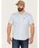 Brixton Men's Charter Teardrop Print Oxford Button Down Western Shirt , Blue, hi-res