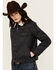 Image #2 - Shyanne Women's Oil Skinned Quilted Sherpa Trimmed Jacket, Navy, hi-res
