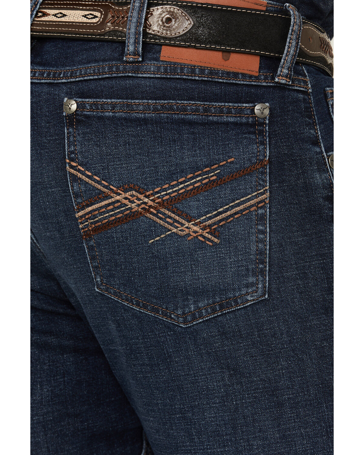 Image #4 - Wrangler 20X Men's Stirrup Dark Wash Slim Bootcut Stretch Denim Jeans, Dark Wash, hi-res