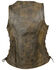 Milwaukee Leather Women's Open Neck Side Lace Zipper Front Vest - 5X, , hi-res