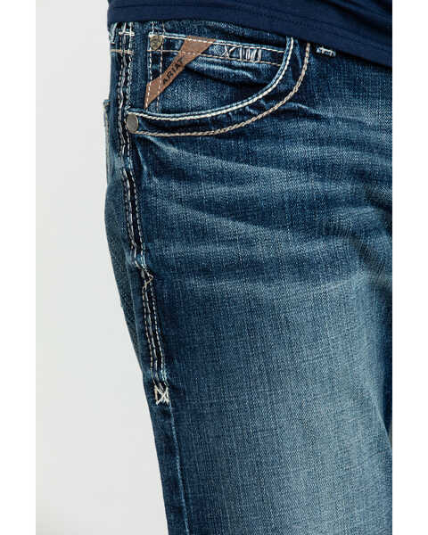 Image #4 - Ariat Men's M5 Lennox Stretch Stackable Slim Straight Jeans , Blue, hi-res