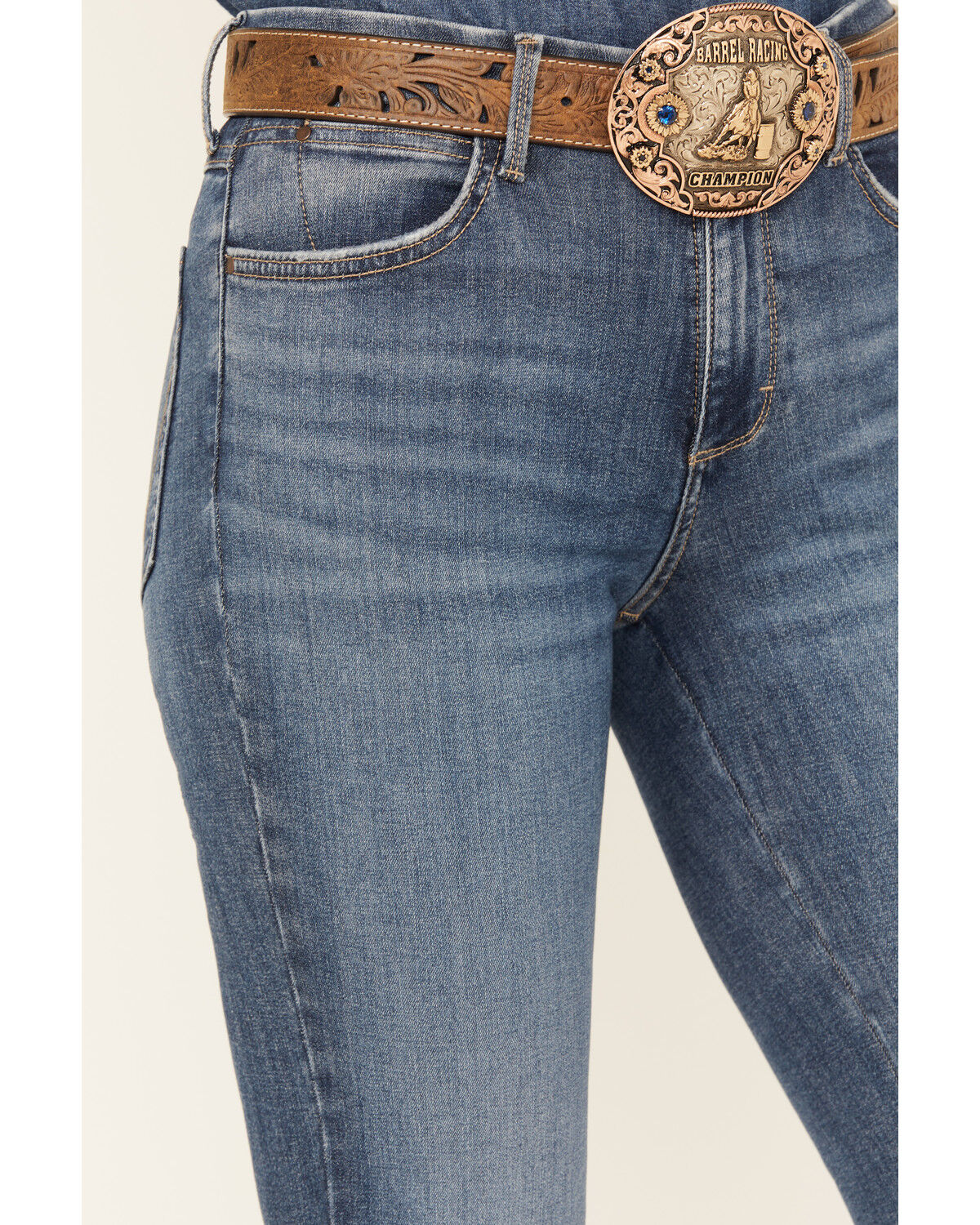 Image #2 - Wrangler Women's Lily Medium Wash High Rise Flare Stretch Denim Jeans, Medium Wash, hi-res