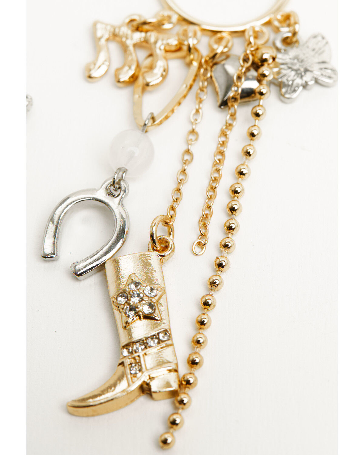 Image #2 - Shyanne Women's Charm Dangle Hoop Earrings, Gold, hi-res