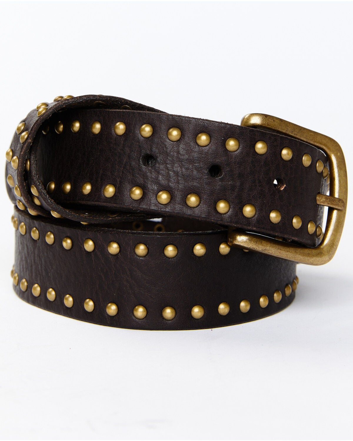 Cleo + Wolf Women's Studded Criss-Cross Keeper Vintage Belt, Dark Brown, hi-res