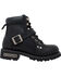 Ad Tec Women's 6" Lace Zipper Biker Boots - Soft Toe, Black, hi-res