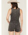 Image #4 - Rock & Roll Denim Women's Sleeveless Star Studded Denim Romper, Black, hi-res