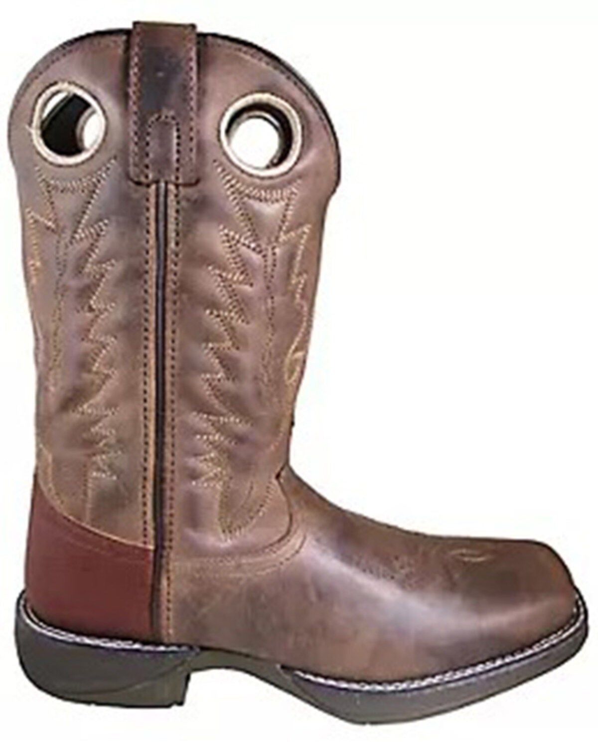 Smoky Mountain Men's Benton Performance Western Boots - Broad Square Toe, Distressed Brown, hi-res
