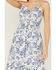 Beyond The Radar Women's Floral Eyelet Hem Sleeveless Midi Dress , Blue, hi-res