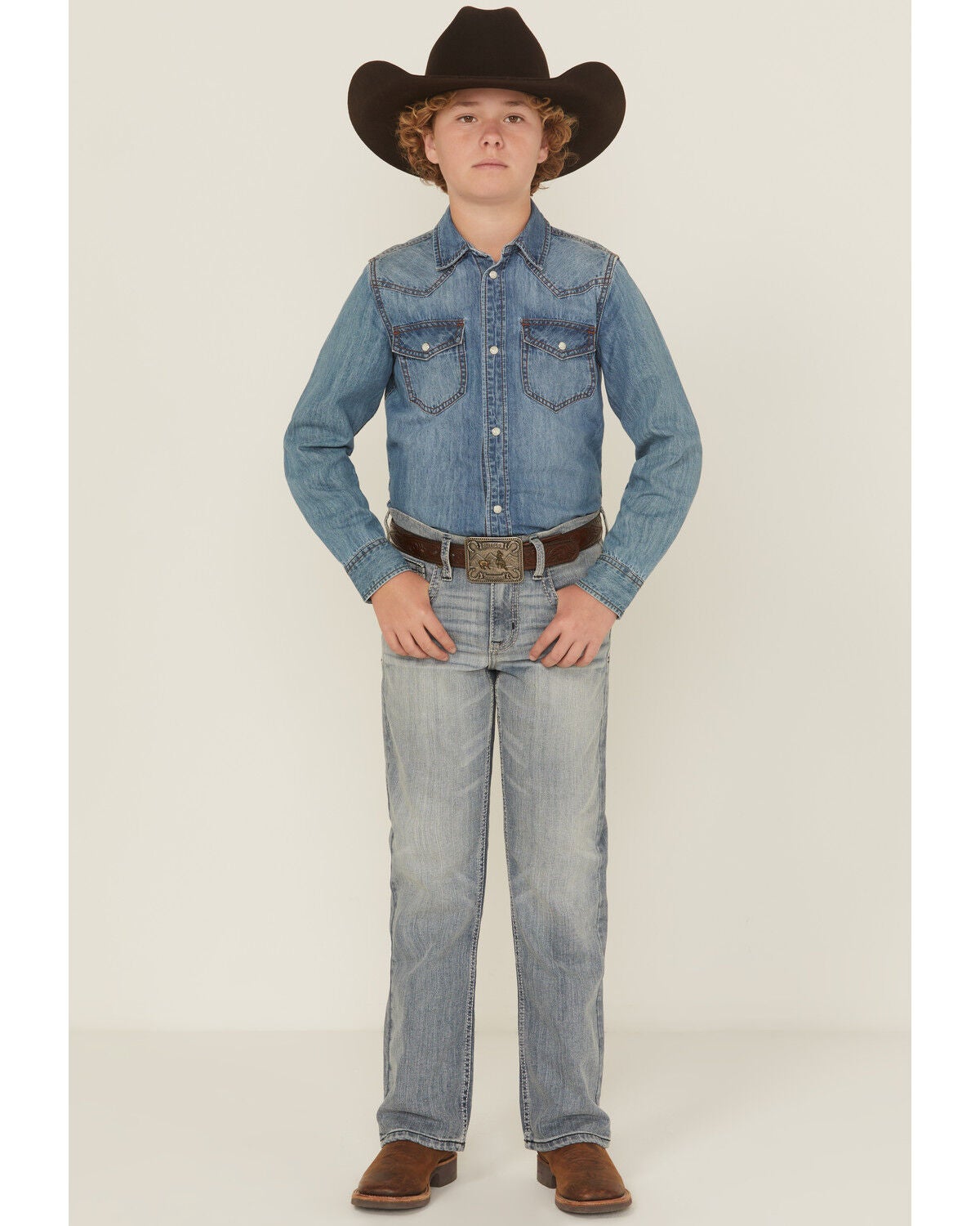 Cody James Boys' Medium Wash Buckskin Slim Bootcut Stretch Denim Jeans, Medium Wash, hi-res