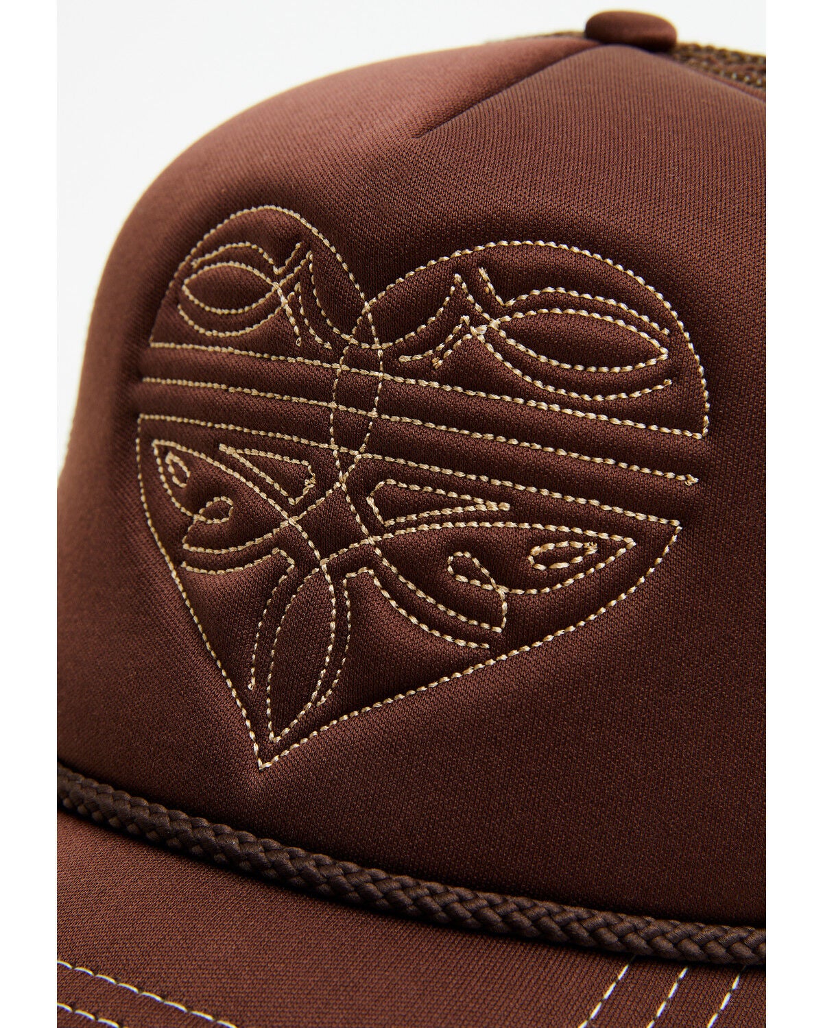 Image #2 - Shyanne Girls' Boot Stitch Heart Ball Cap, Brown, hi-res