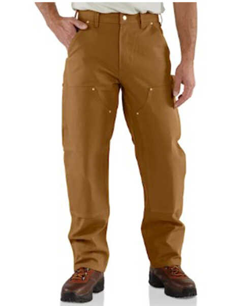 Carhartt Men's Loose Fit Firm Duck Double-Front Utility Work Pant , Brown, hi-res