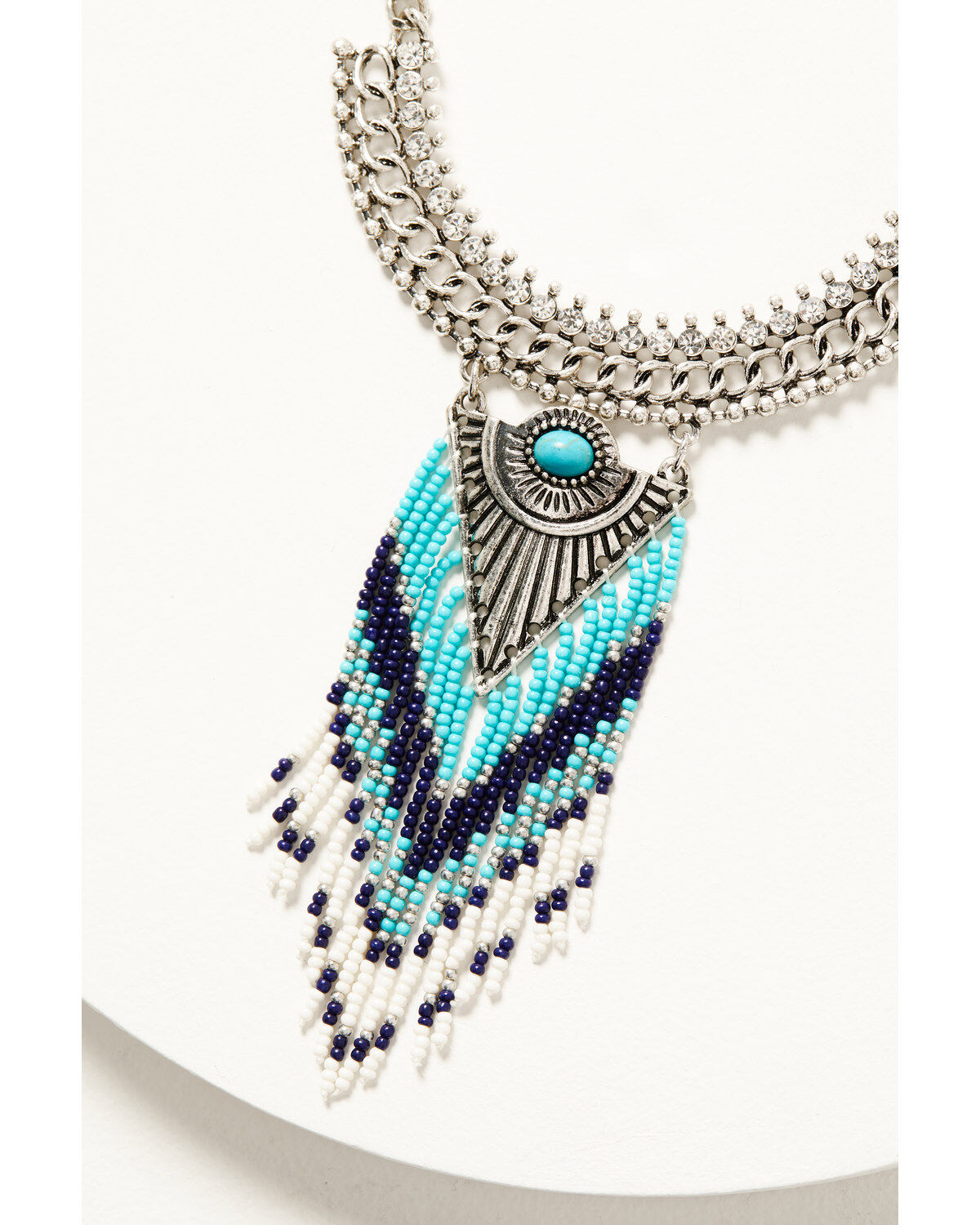 Image #2 - Idyllwind Women's Silver Beaded Leon Statement Necklace, Silver, hi-res