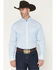Image #1 - Wrangler Men's Geo Print Long Sleeve Button-Down Stretch Western Shirt - Tall, Blue, hi-res