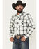 Image #1 - Wrangler Retro Men's Plaid Print Long Sleeve Snap Western Shirt, White, hi-res