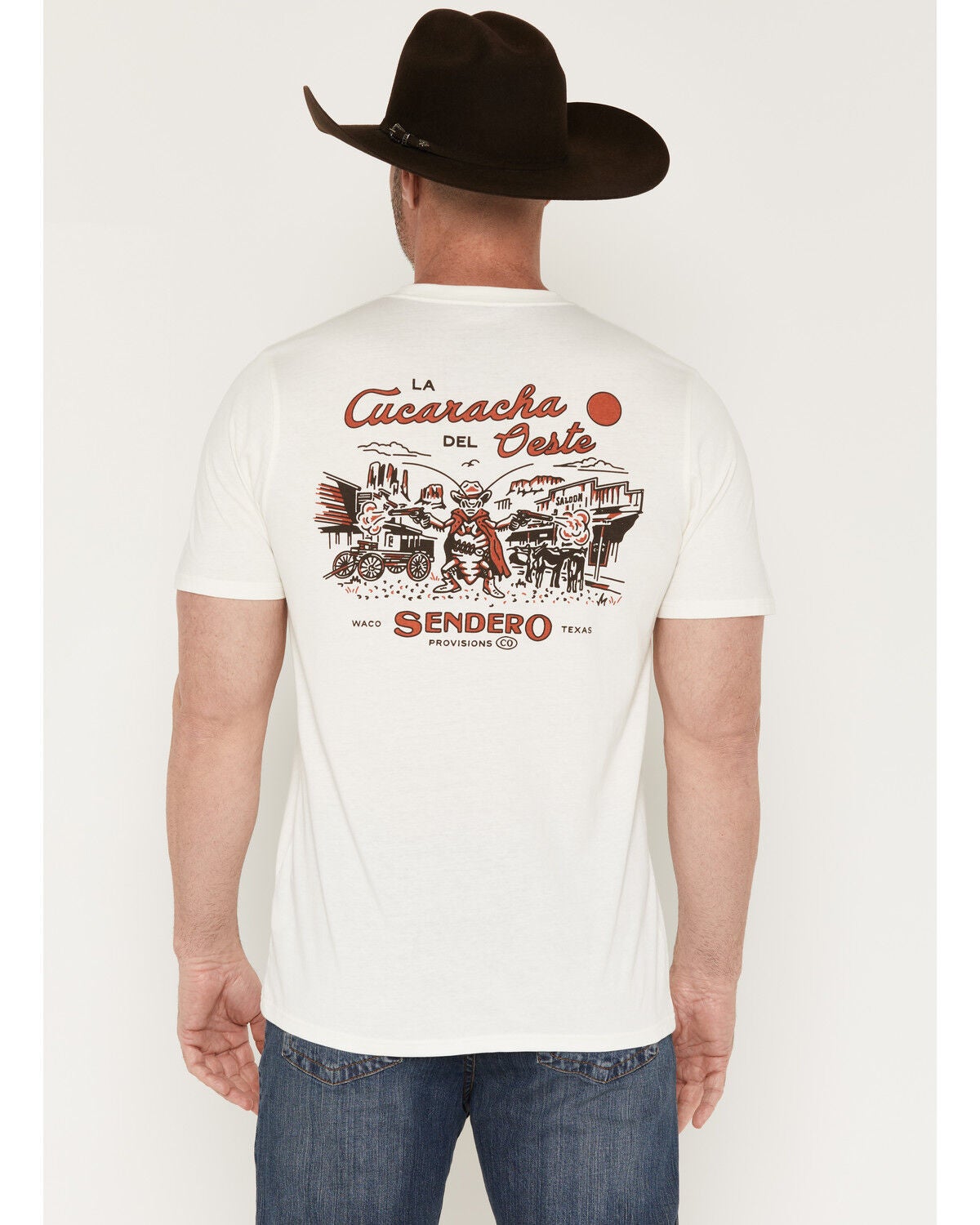 Sendero Provisions Men's La Cucaracha Short Sleeve Graphic T-Shirt, White, hi-res