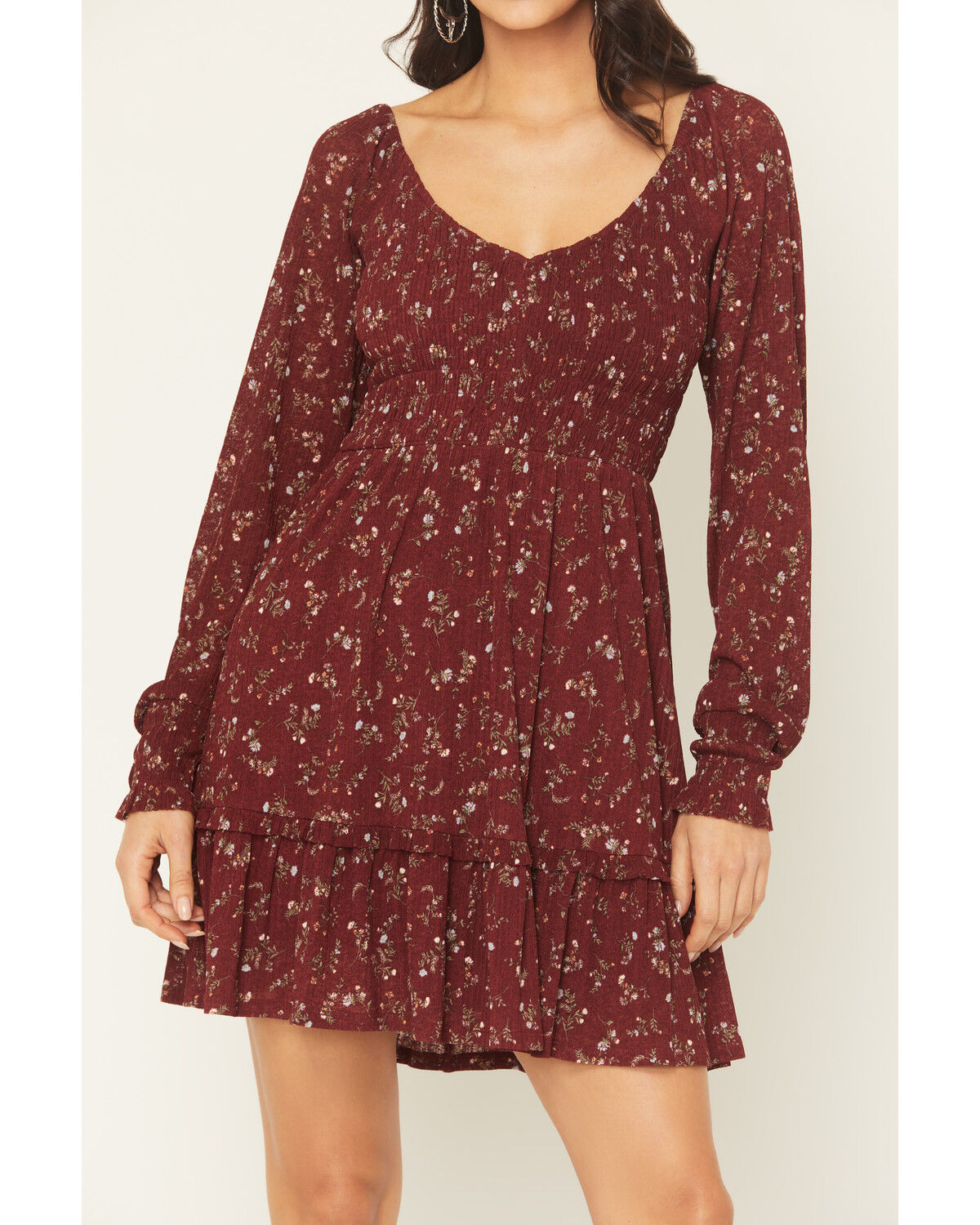 Product Name:  Idyllwind Women's Pippin Ditsy Floral Print Long Sleeve Mini Dress