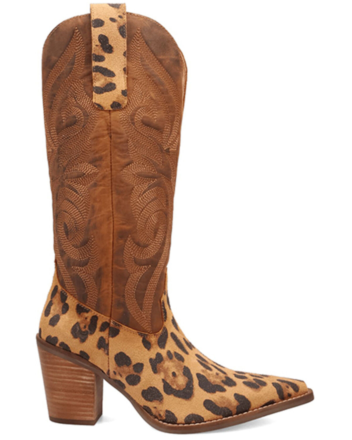 Image #2 - Dingo Women's Hensley Leopard Print Tall Western Boots - Snip Toe, Leopard, hi-res