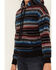Image #3 - RANK 45® Women's Serape Stripe Plush Fleece Hoodie, Black, hi-res