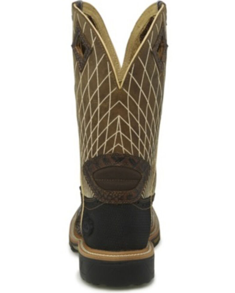 justin derrickman croc print composite toe work boots