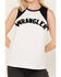 Image #3 - Wrangler Women's Sleeveless Raglan Logo Tank, White, hi-res