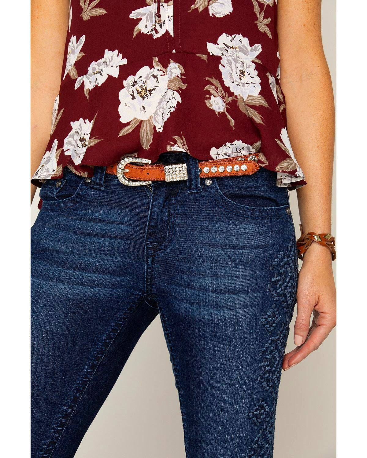 Image #5 - Shyanne&reg; Girl's Ostrich Print Rhinestone Belt, Brown, hi-res